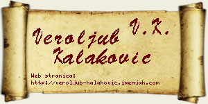 Veroljub Kalaković vizit kartica